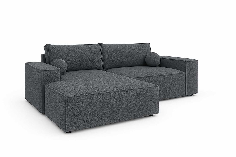 Narożnik rozkładany COBO 255 cm funkcja spania sprężyna falista boucle