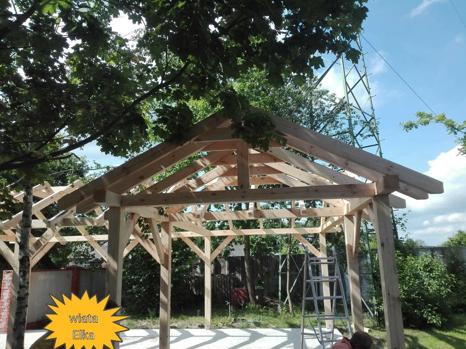 Wiata grillowa z garażem