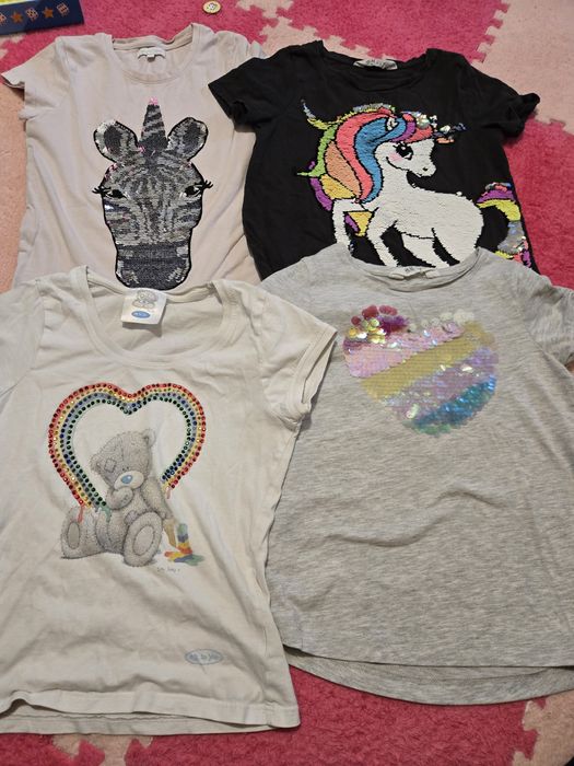 Bluzki krótkie rekaw Spódniczka tiul, 116/122r &m 122/128 bluezoo pony