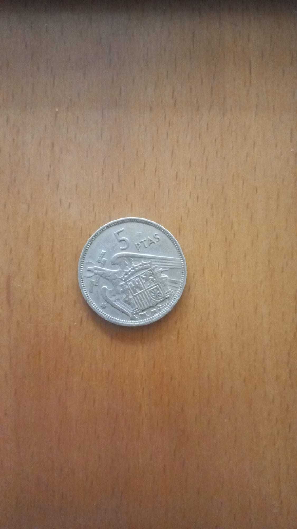 Moeda de 5 Pesetas - Francisco Franco - 1957