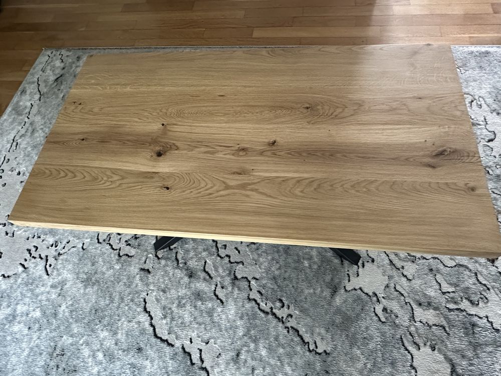 Stolik kawowy loft blat dębowy