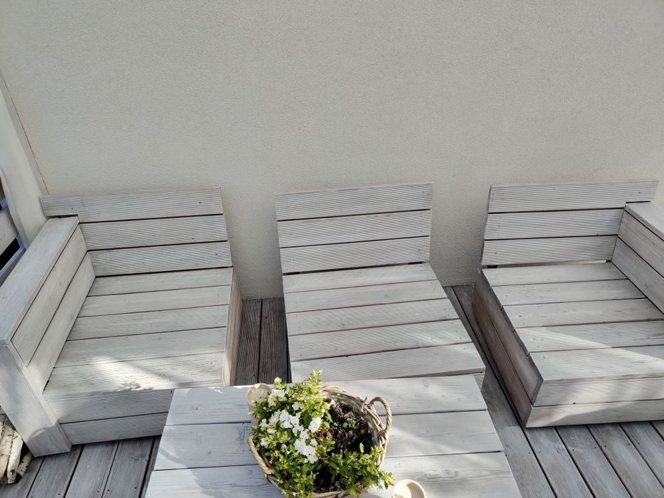 Meble ogrodowe tarasowe kanapa stolik