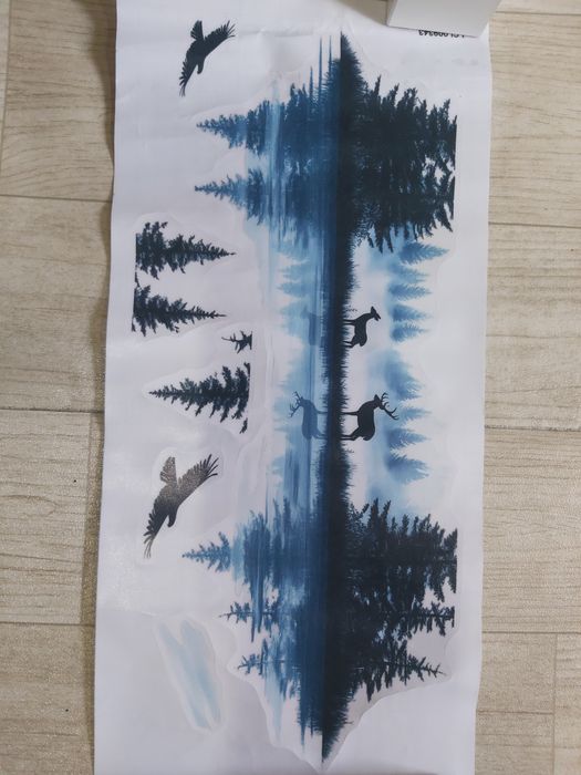 41cm x  19cm - LAS NATURA - kolorowa naklejka na ścianę auto kamper