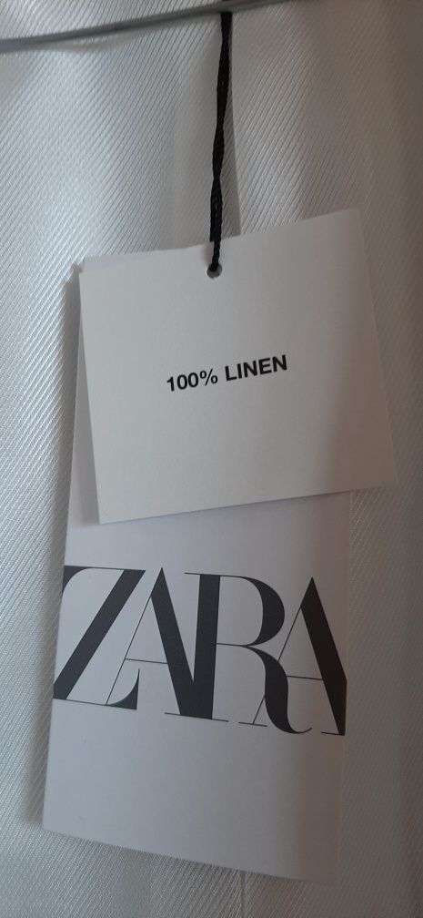 Lniana biała marynarka Zara