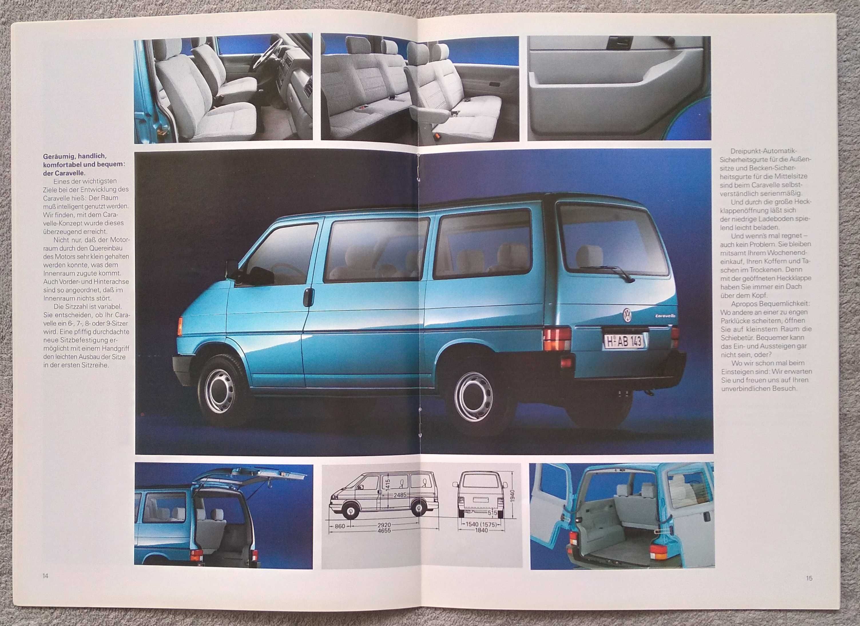 Prospekt Volkswagen Caravelle rok 1992