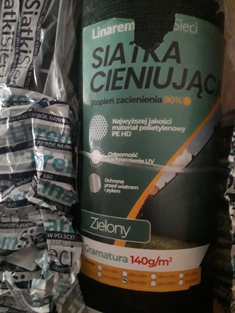 Siatka cieniujaca 90% zielona H 150cm.