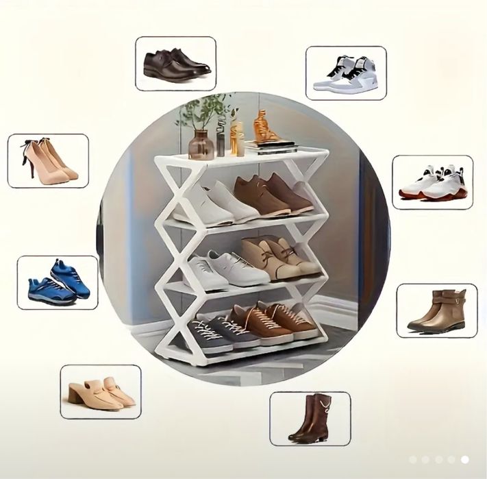 белая полочка для обуви