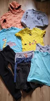 H&M reserved zestaw spodnie spodenki pokemon pikachu dinozaury 134/140