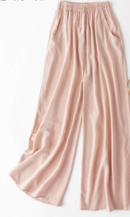 100% шовк! M/L натур шовк, silk, шовкові штани широкі, шёлковые штан