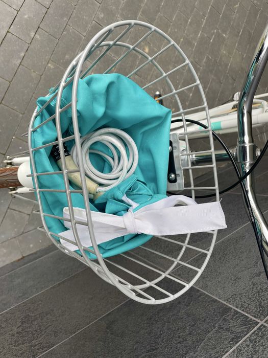 Rower damka holenderski miejski jak nowy kosz retro vintage biały