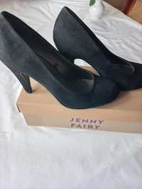 Czarne zamszowe szpilki Jenny Fairy  r.39