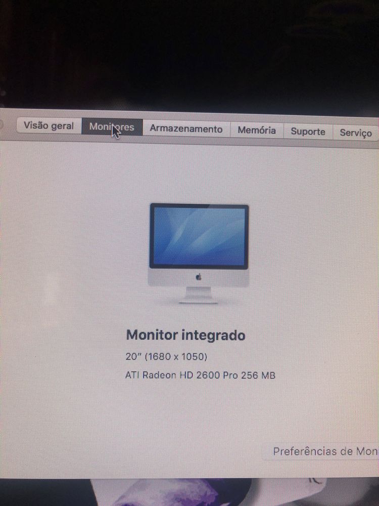 iMac 20’’ (mid-2007)  com disco SSD e 4GB RAM