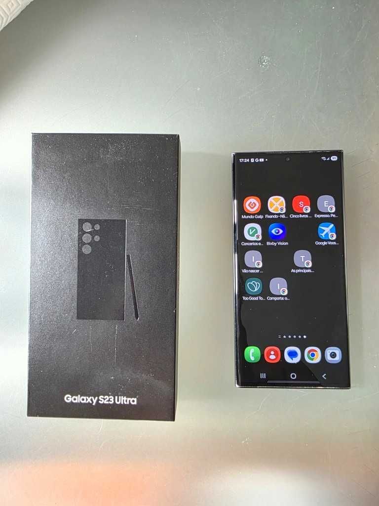 Samsung S23 Ultra 256Gb. Preto, desbloqueado. Estado novo sem riscos