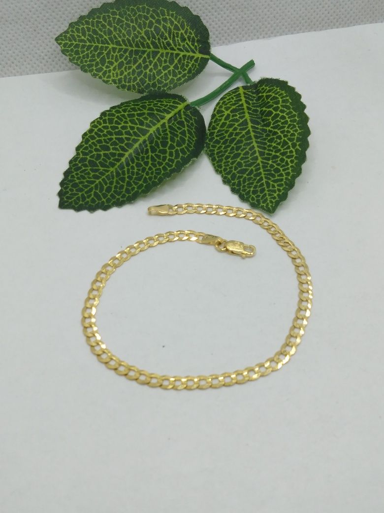 Złota bransoletka pancerka, złoto 585 19 cm
