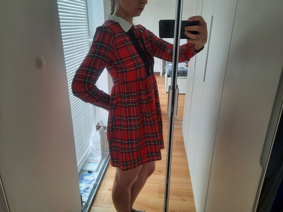 Nowa sukienka damska w kratę rozm.S