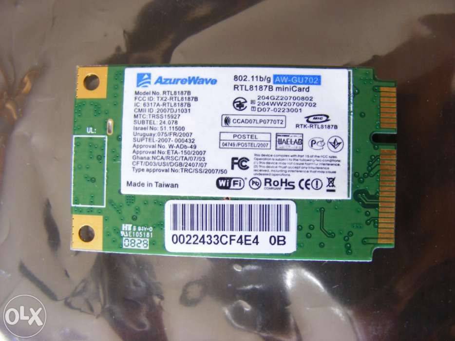 PC - Placa Wireless p/ Portátil - AZUREWARE - TRL8187R - MiniCard