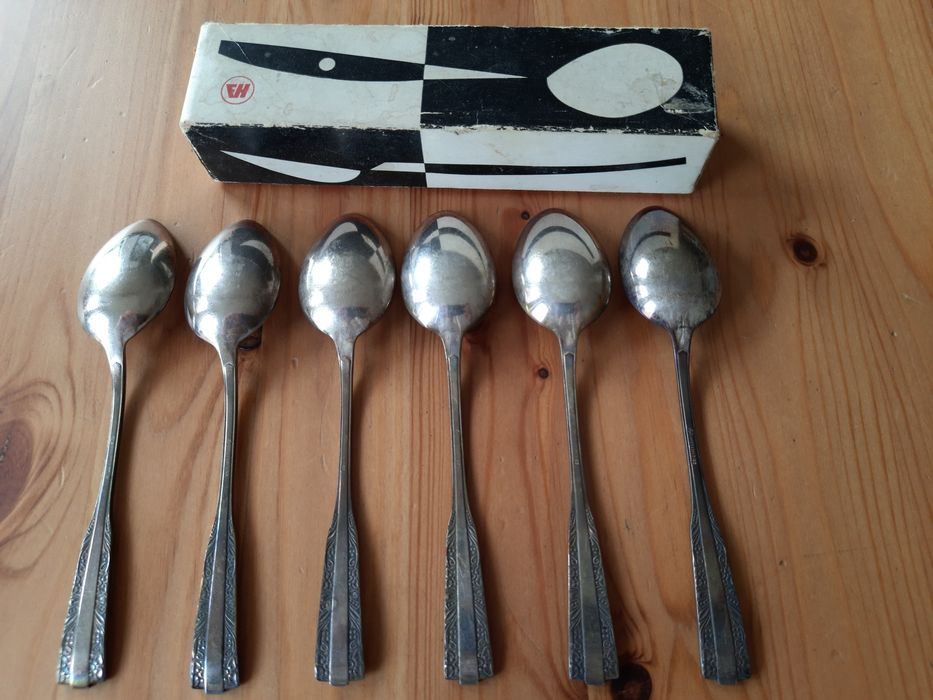 6 łyżeczek do lodów posrebrzane Hefra