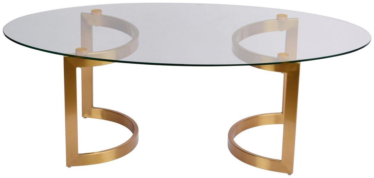 Stół stolik kawowy salon złoty szkło hartowane loft