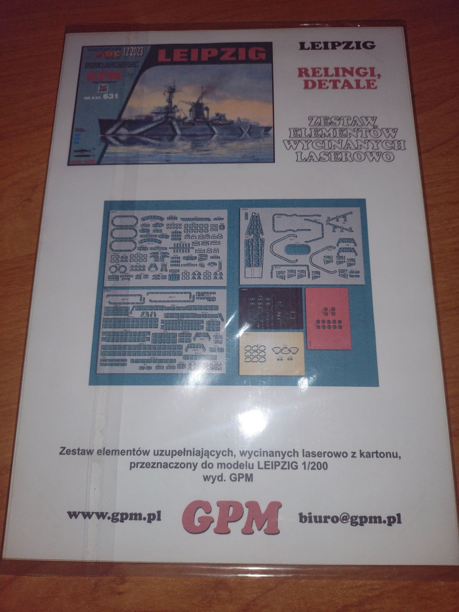 Relingi i detale wycinane laserowo do model kartonowy Leipzig z GPM
