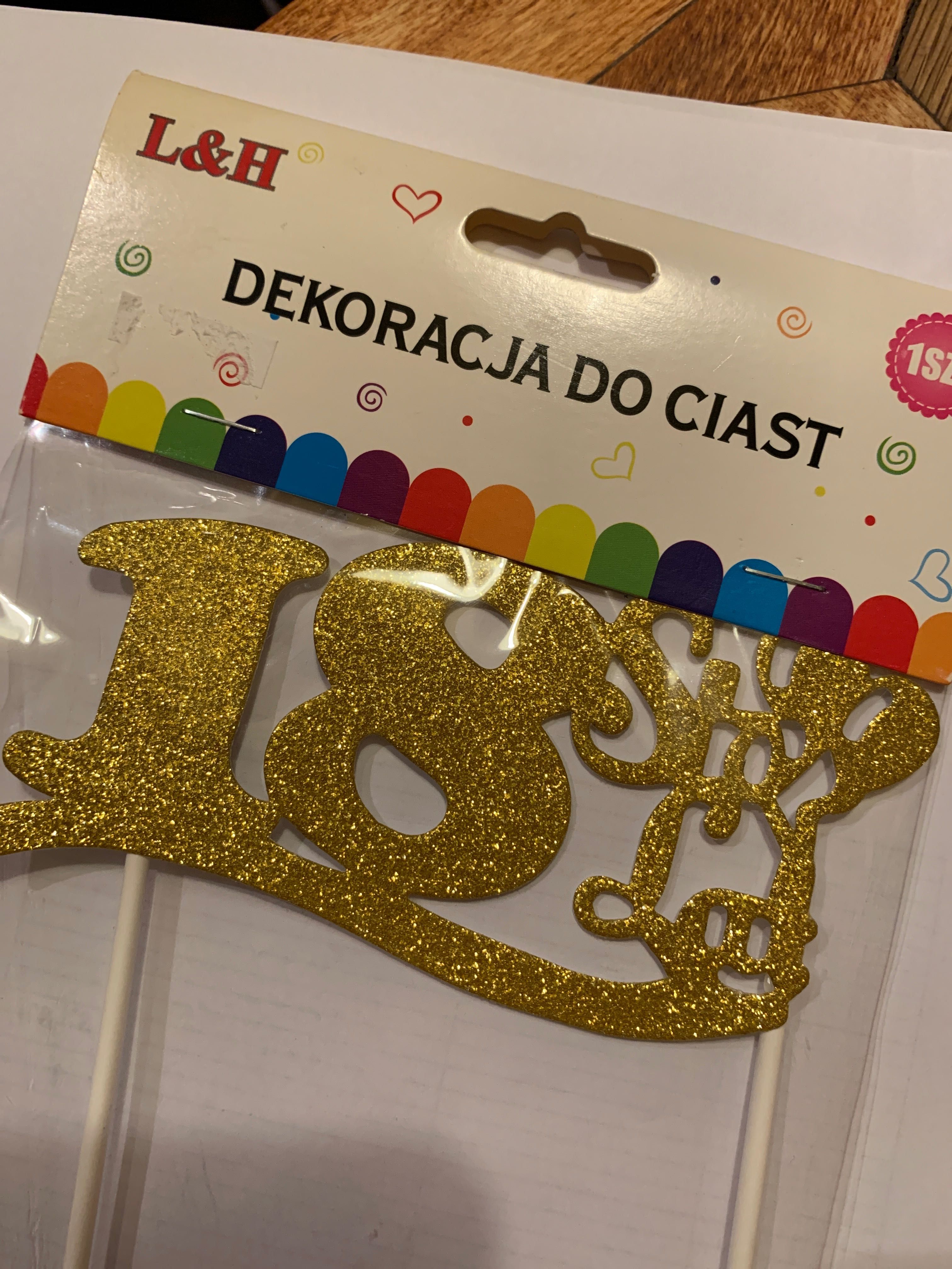 Dekoracja do ciasta 18 urodziny