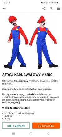 Strój Mario przebranie