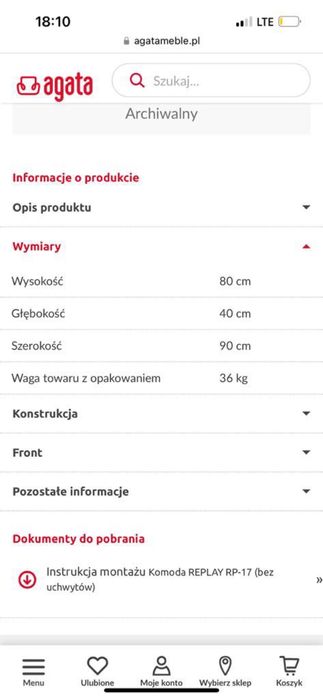 zestaw mebli agata replay