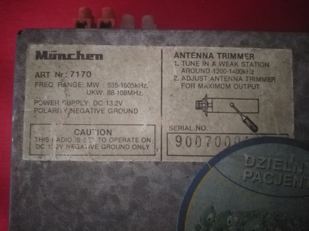 Radio samochodowe Munchen (made in Germany)