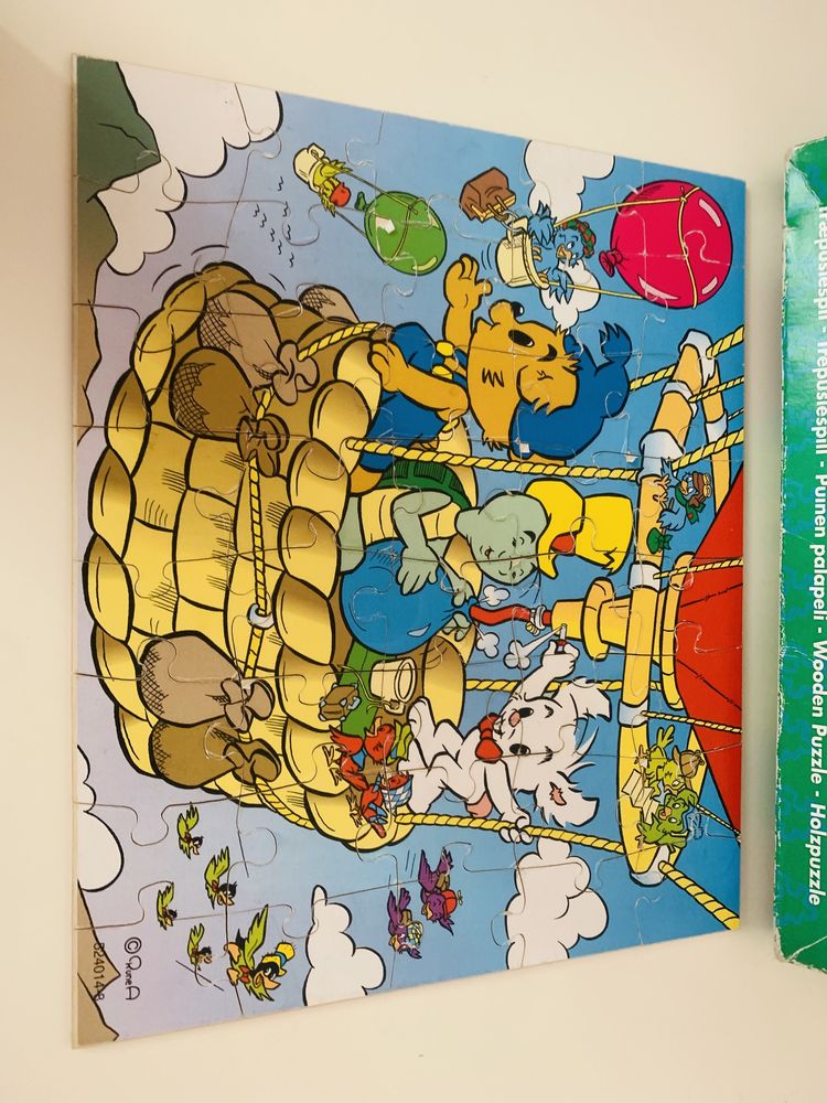 Drewniane puzzle Karnan, Bamse 40 elementów, vintage