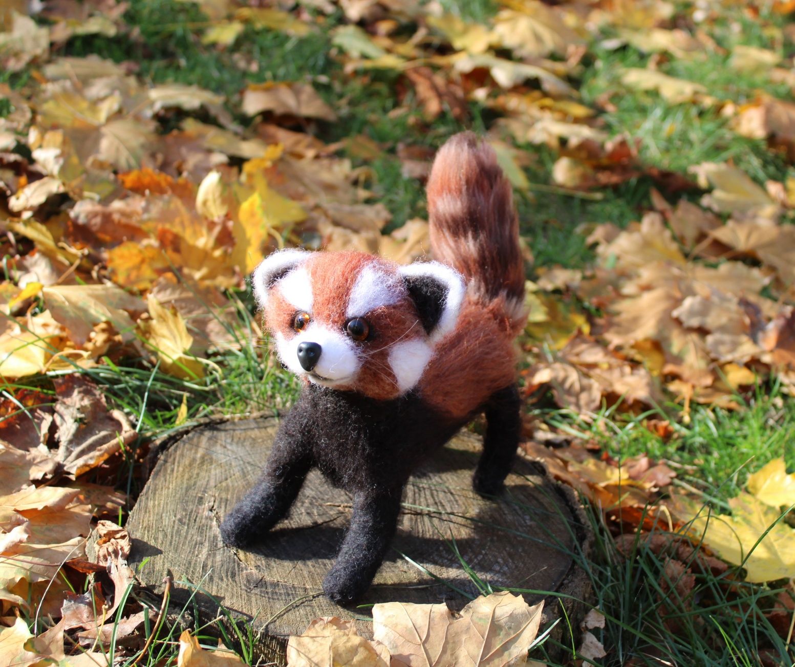 Валяная игрушка красная панда зайчик лиса заяц интерьерная кролик лис