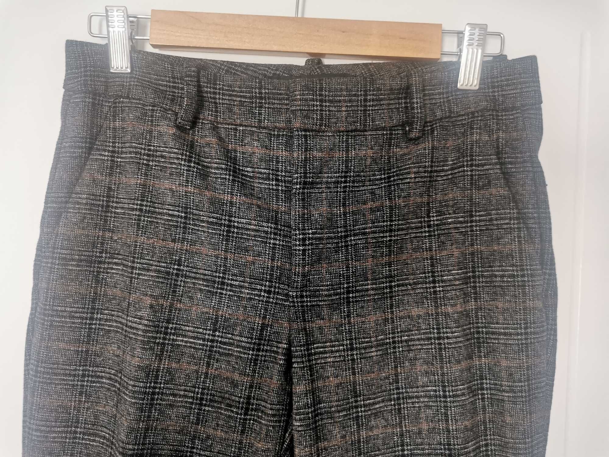 ZARA spodnie garniturowe w kant kratka 36 S