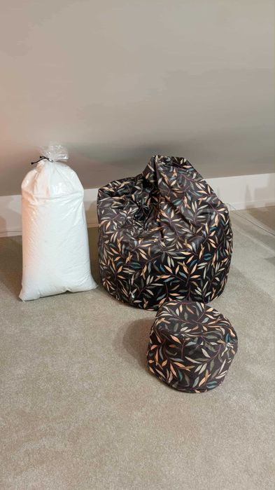 Worek sako puf z podnóżkiem i dodatkowym wypełnieniem