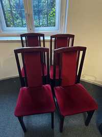 Drewniane krzesła tapicerowane 10 sztuk czerwone do jadalni salonu