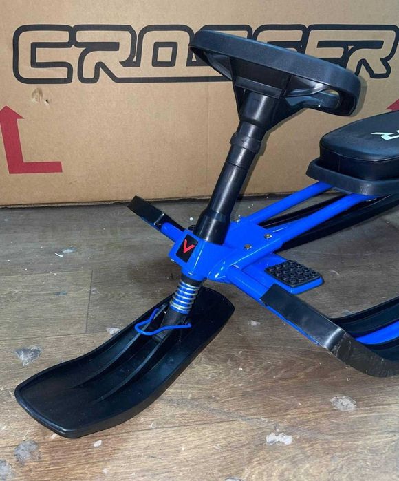 ТОП продаж! Дитячий снігокат санки VIPER синій/червоний + амортизатор!