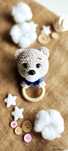 Grzechotka miś handmade