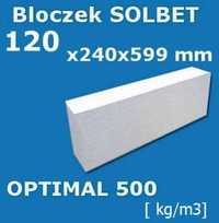 Beton komórkowy SOLBET OPTIMAL 500 wymiar 120x240x590mm