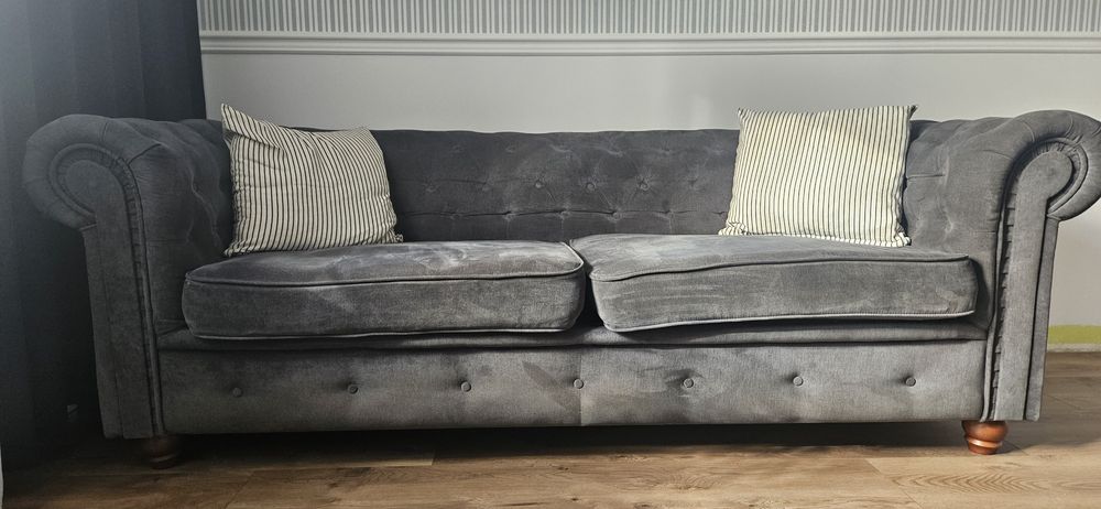 Zestaw wypoczynek  chesterfield kanapa Sofa + Fotel , super stan