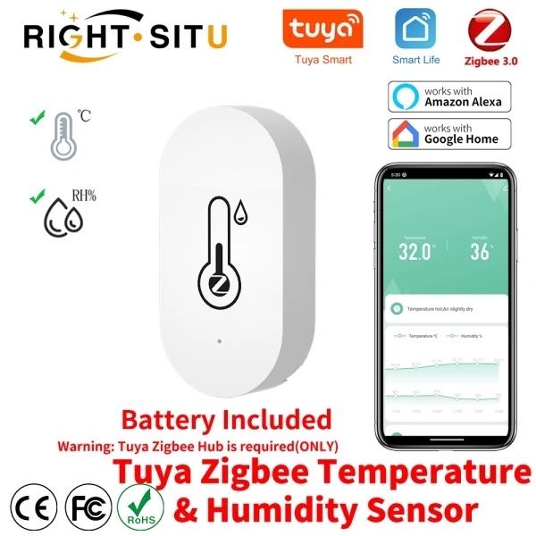 Czujnik temperatury Zigbee ( inteligentny  dom ) TUYA