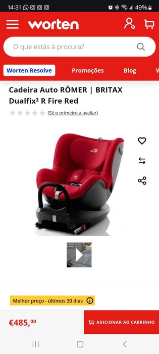Cadeira Auto Britax Romer Dualfix² R e acessórios
