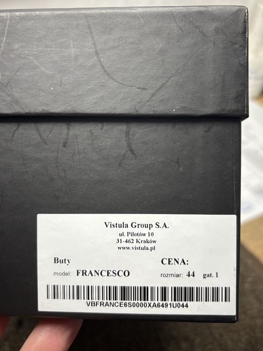 VISTULA Buty półbuty pantofle 44 ELEGANCKIE