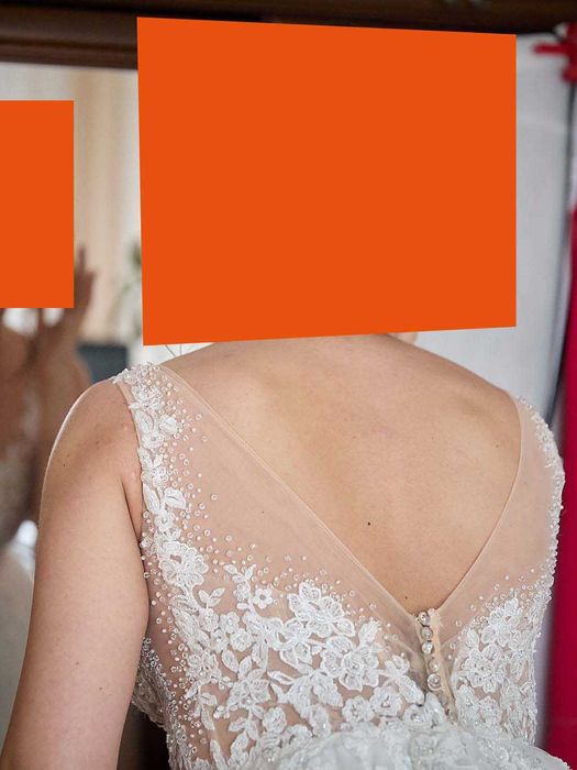 Suknia ślubna bez rękawów gratis welony ivory rozmiar 38 40 42