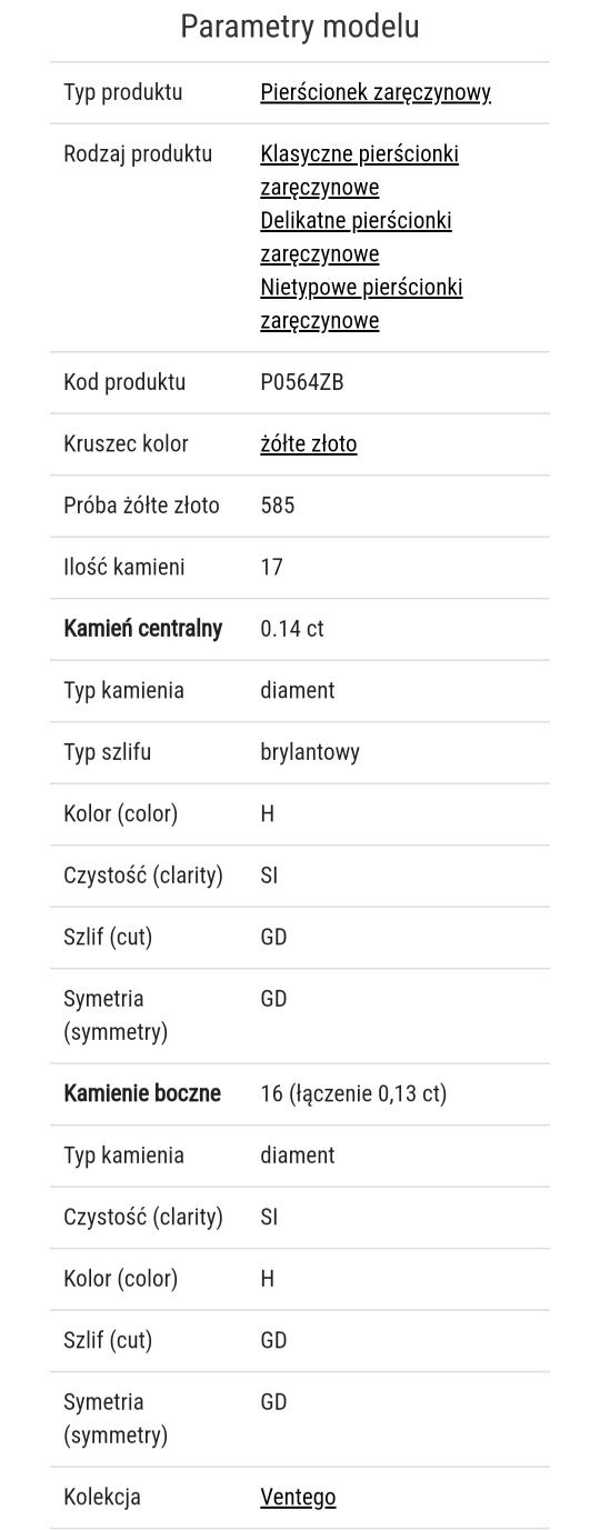 Pierścionek zaręczynowy ze złota z brylantami Aclari Ventego P0564ZB