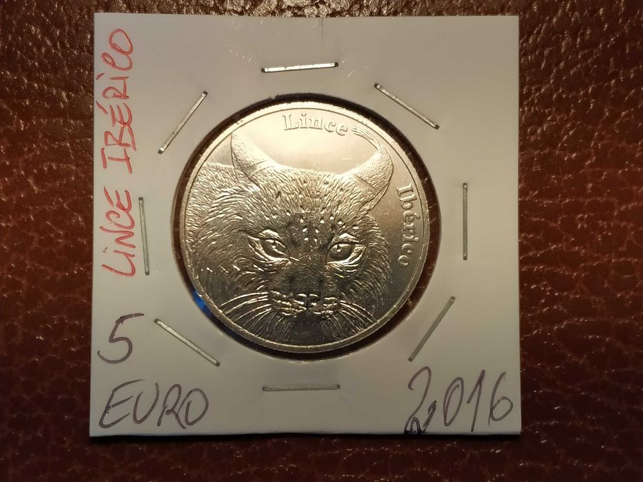 Portugal moeda de 5 euro de 2016 comemorativa Lince Ibérico (cada)