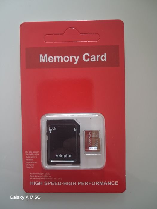 Cartão MicroSD 128GB High Speed + Adaptador – Novo
