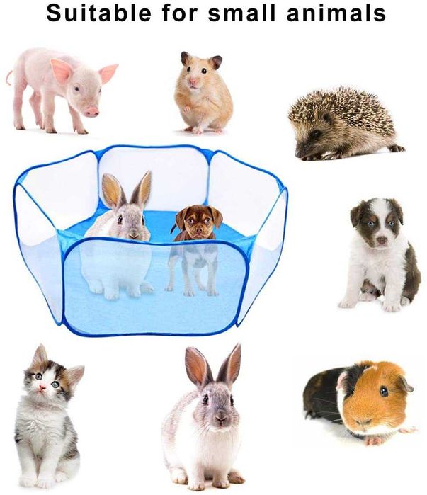 Kojec klatka wybieg niebieski dla królika chomika świnki psa zwierząt