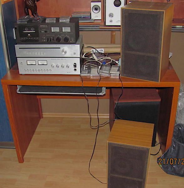 Wzmacniacz Wsh-110, tuner Faust, magnetofon Technics m5 kolumny,