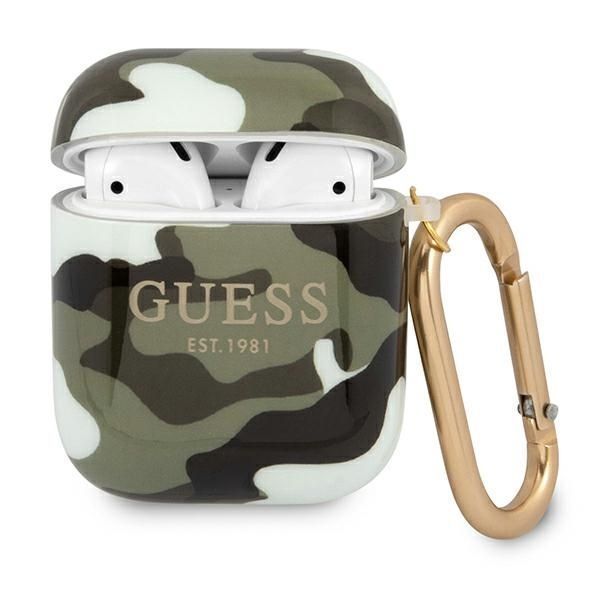 Guess Gua2Ucama Airpods 1/2 Cover Zielony/Khaki Camo Collection