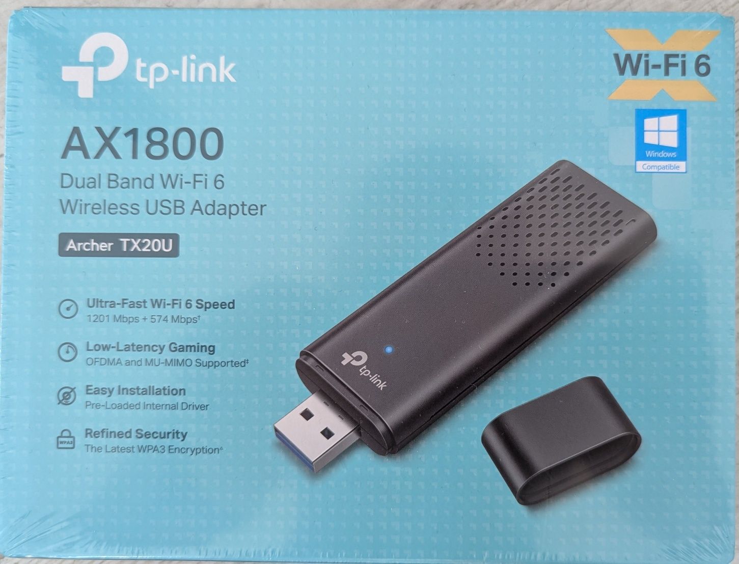 Karta sieciowa TP-LINK TX20U WIFI6 USB AX1800 WPA3 nowa zafoliowana