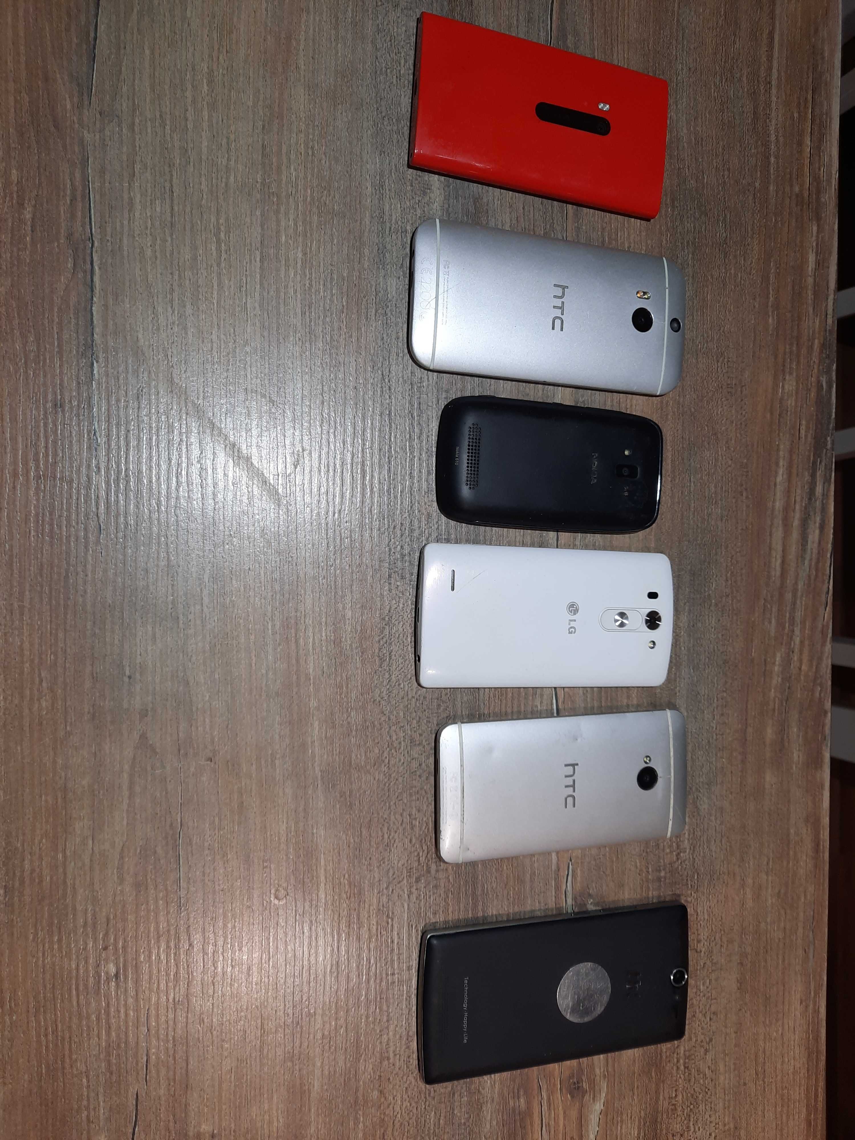 Telefony 6szt - Lumia920, HTCone, LGg3s, HTConeM8s, Nokia610, THL5000T