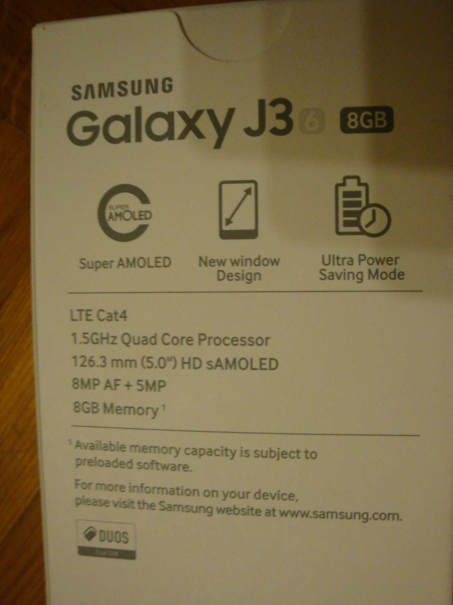 Смартфон SAMSUNG J3, две симки, 12, 64 см ( 5 ” ), Android 5.1