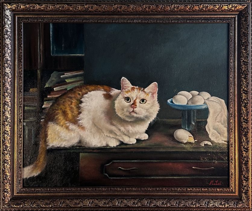 Картина олійними фарбами. Кіт